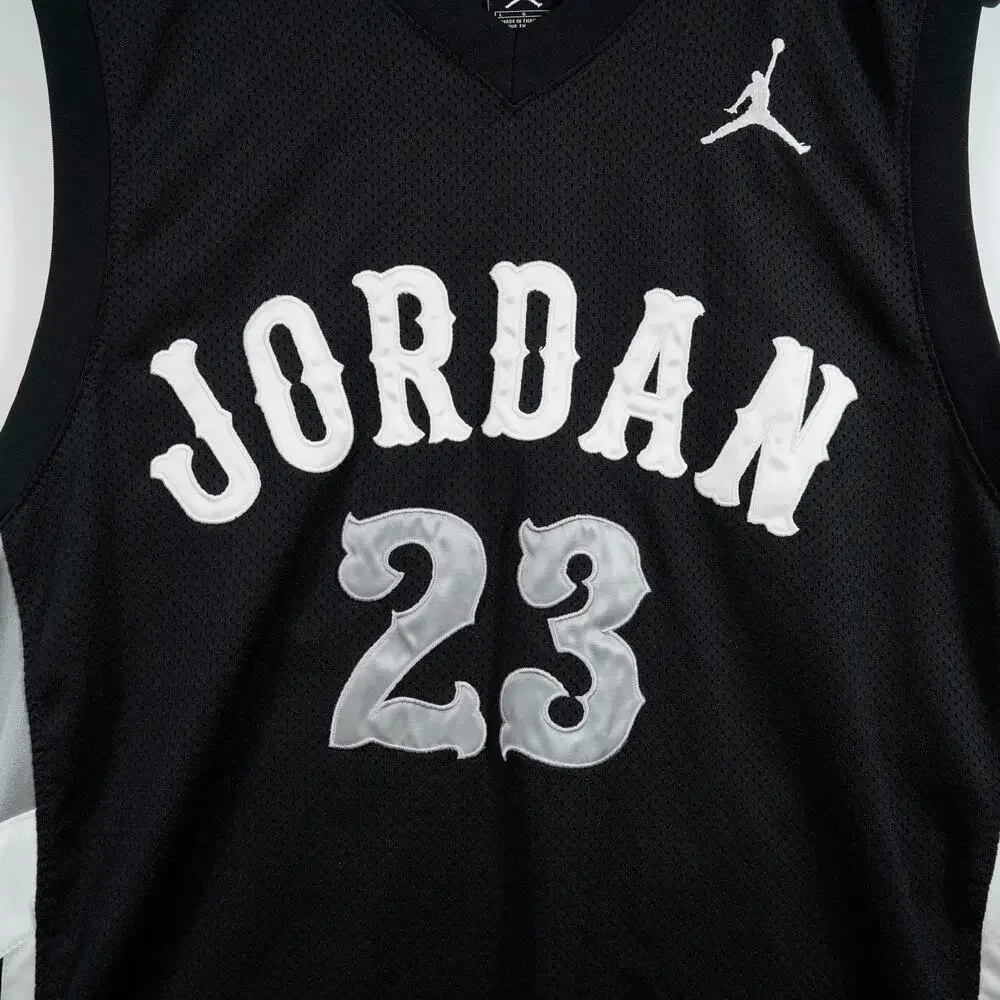 Jordan Jumpman Air Mesh Basketball Jersey Black White Gray Men’s Size L